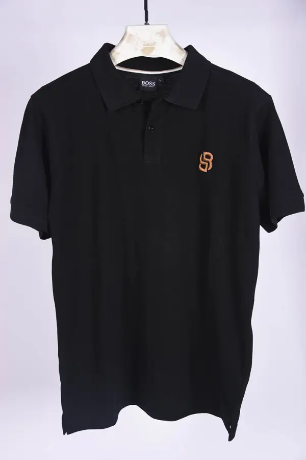 Polo Boss en piqué de coton avec détails logotés Ref-BS8H880 ( Noir )