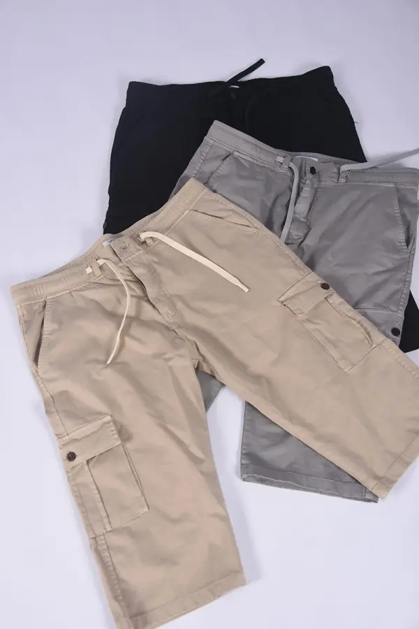 Pack de 3 Pantacourt En Pur Toile Léger Ref-PA66H60-(Noir+Beige +Gris)