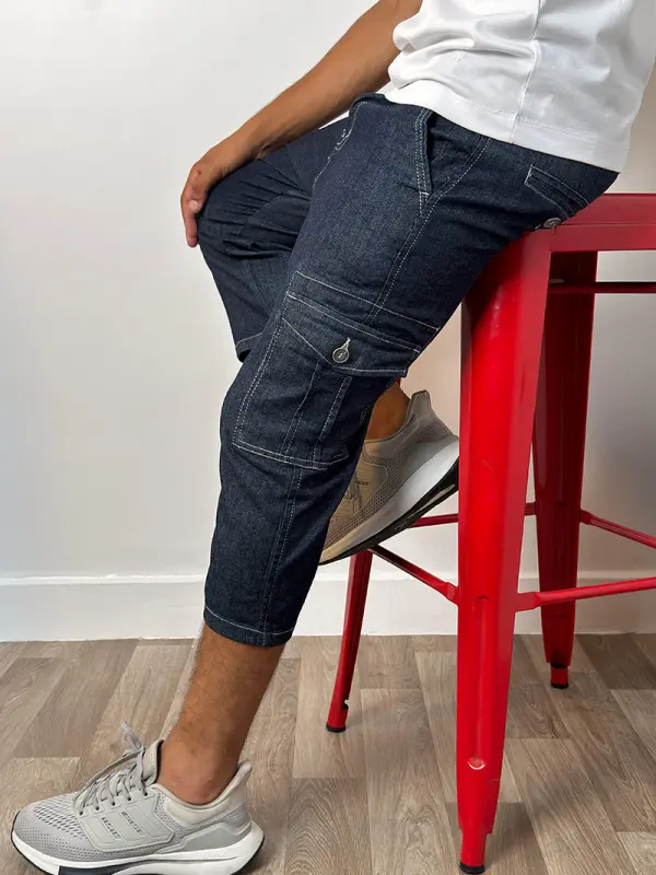 Pack de 3 Pantacourt En Jeans Léger de luxe Ref-LX009116V ( Bleu clair +bleu nuit + bleu jeans )