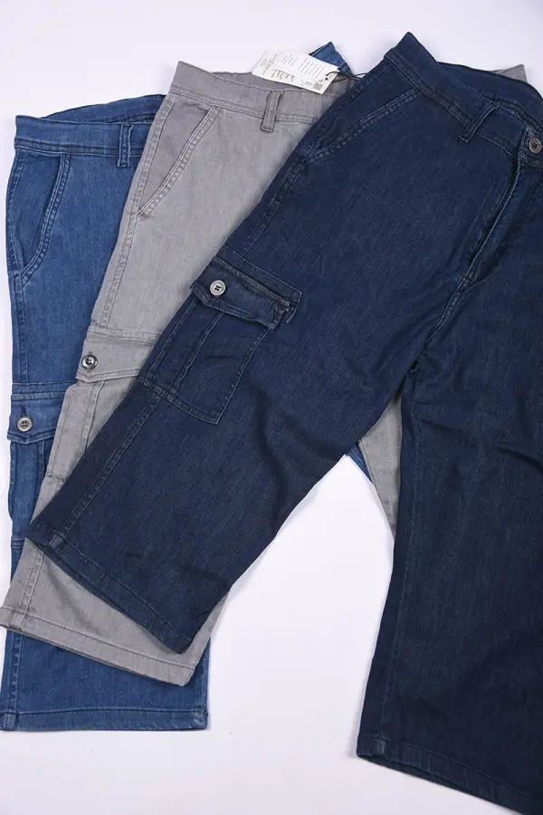 Pack de 3 Pantacourt Massimo En Jeans Léger Ref-Pck22929 ( Gris +bleu nuit + bleu jeans )