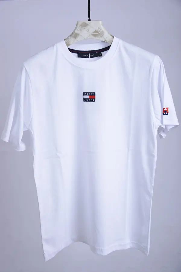 T-shirt Tommy De Luxe en pur coton Ref-TH5621V ( Blanc )